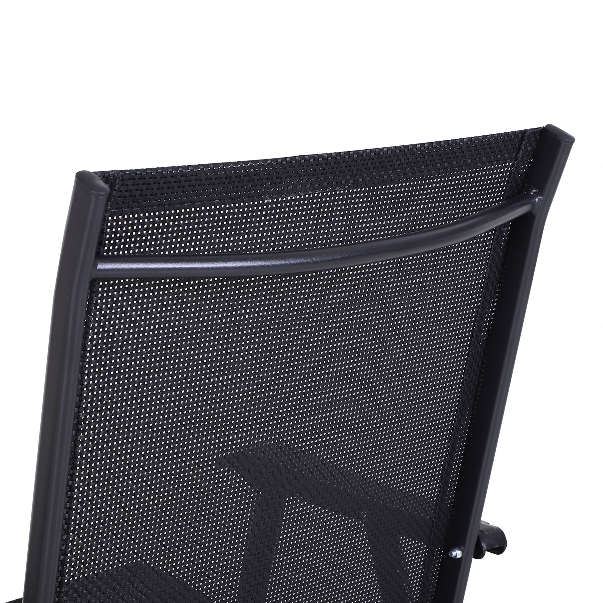 Set 2 Sedie da Giardino 58x64x94 cm Pieghevoli con Braccioli in Metallo e Texteline Nero