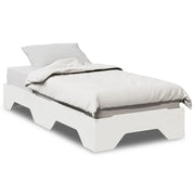 Letto singolo | Letto per adulti | Giroletto senza Materasso Impilabile Bianco 90x190 cm Legno