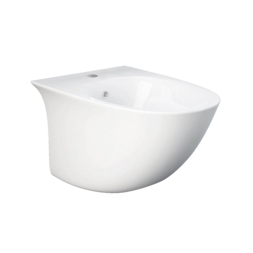 Sanitari sospesi Rak Ceramics serie SENSATION salvaspazio cm 48 vaso, bidet, copriwater soft-close - Bianco Lucido