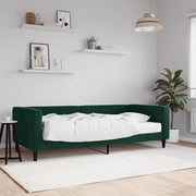 Divano Letto con Materasso Verde Scuro 90x200 cm in Velluto 3196669