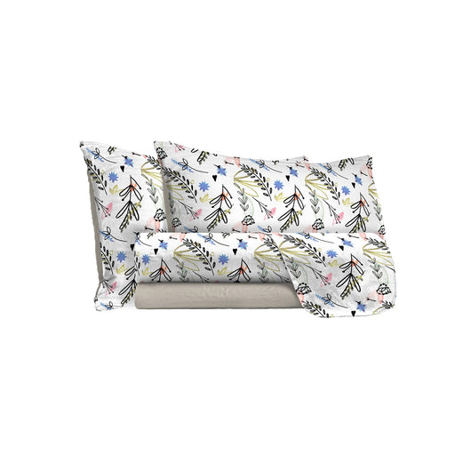 Set Lenzuola Singolo con Stampa Sopra Sotto e Federe Provenza