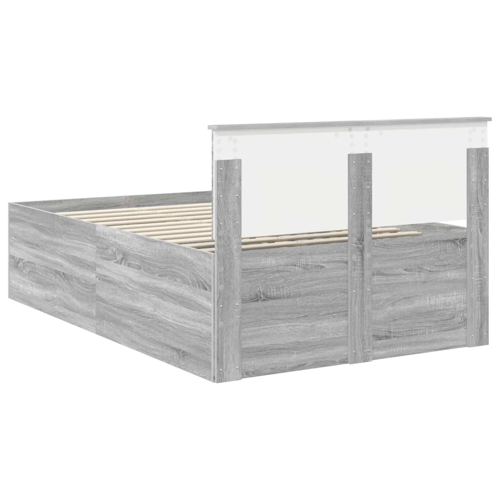 Struttura del letto con testiera Grigio Sonoma 120 x 200 cm