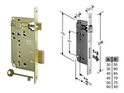 SERRATURA A BUSSOLA DA INFILARE BORDO QUADRO OTTONATO- - mm.30 bordo acc.ottonato verniciato (592.30.03) - 2 pezzi AGB