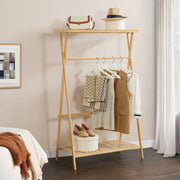 Stand Appendiabiti Horten in Bambù 140 x 90 x 45 cm Naturale [en.casa]