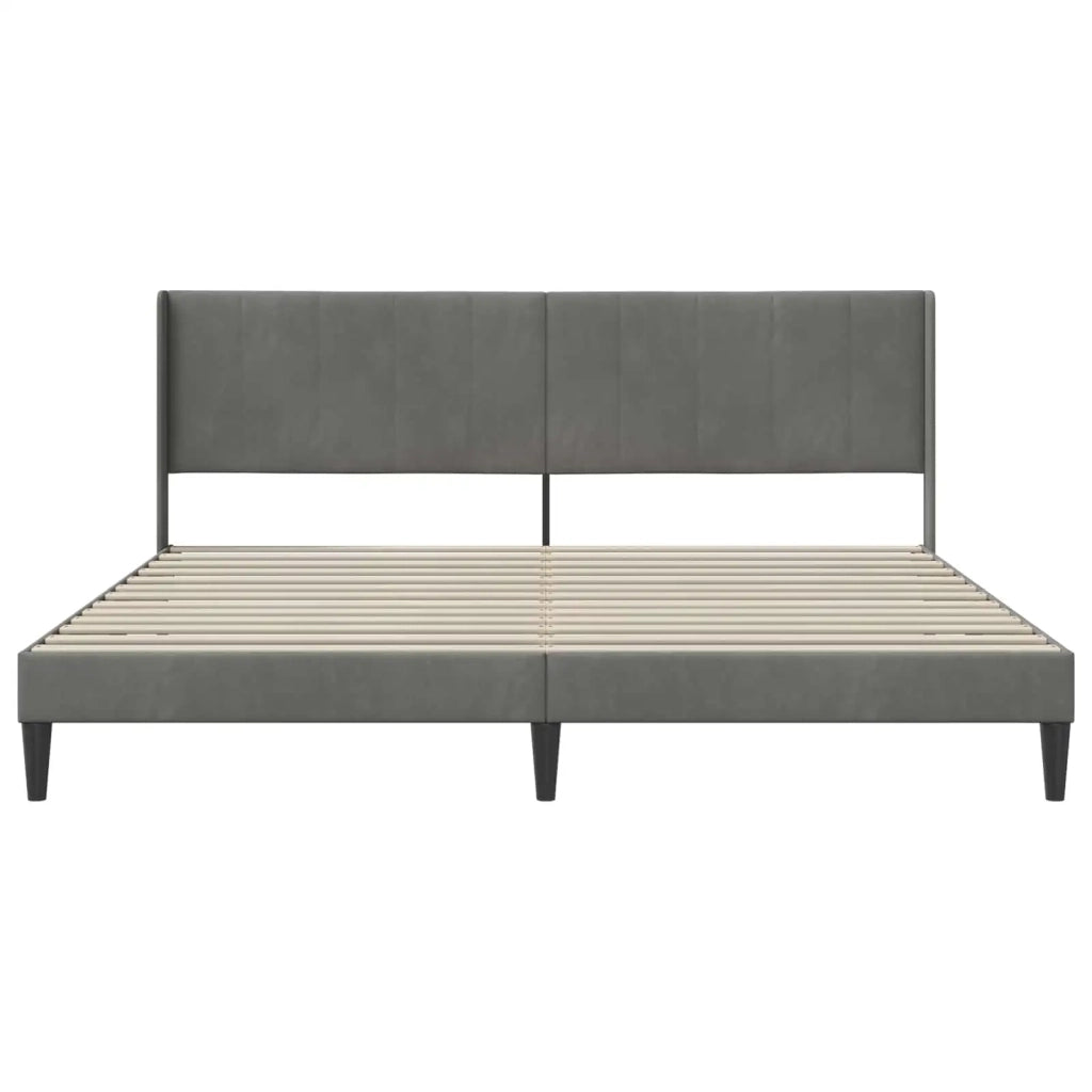 Struttura del letto Grigio Scuro 180 x 200 cm Velluto