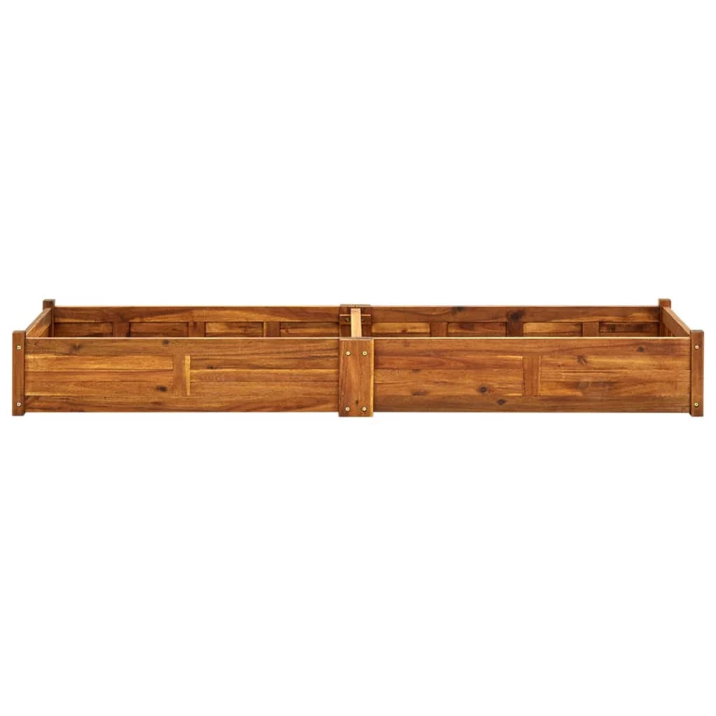 Fioriera rialzata per piante e fiori giardino 200 x 50 x 25 cm legno di acacia 02_0001187