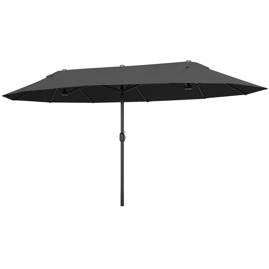 Ombrellone da Giardino XXL ¨C zephmum ¨C Poliestere Nero 300x300 cm