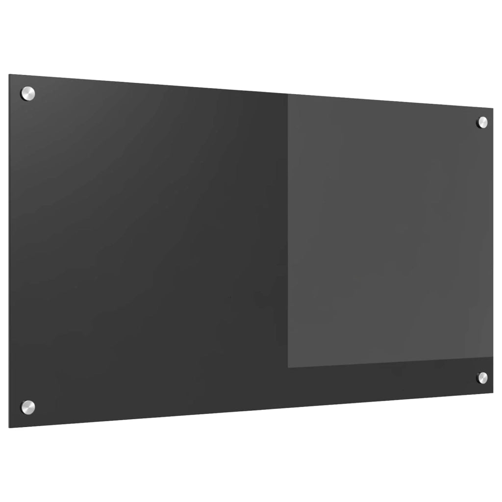 Paraschizzi da cucina moderno 90 x 50 cm elegante protezione murale resistente al calore in vetro temperato grigio scuro 02_0058454