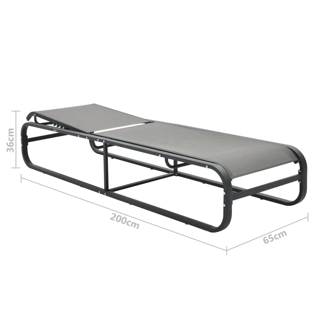 Sedia a sdraio lettino prendisole lettino da giardino mobili da esterno per patio alluminio e textilene grigio 02_0012252