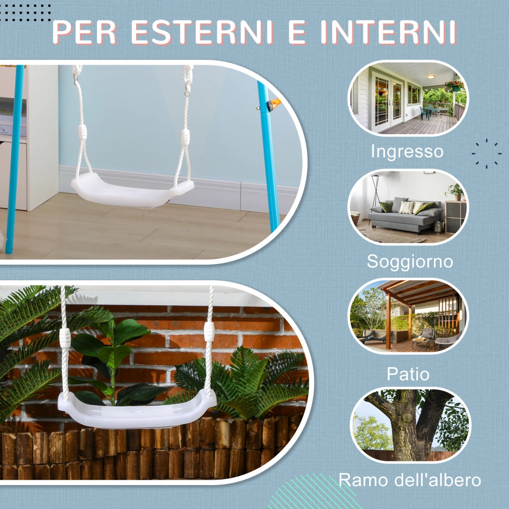 Altalena per Bambini ¨C Zephmum ¨C Bianco con Luci LED, 39x16.5x120-180 cm
