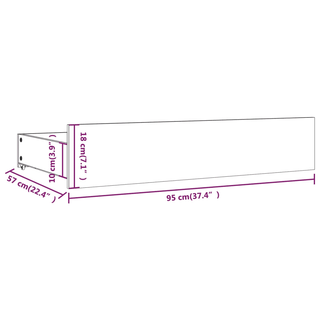 Cassettoni da Letto 4 pz in Legno Massello di Pino Nero