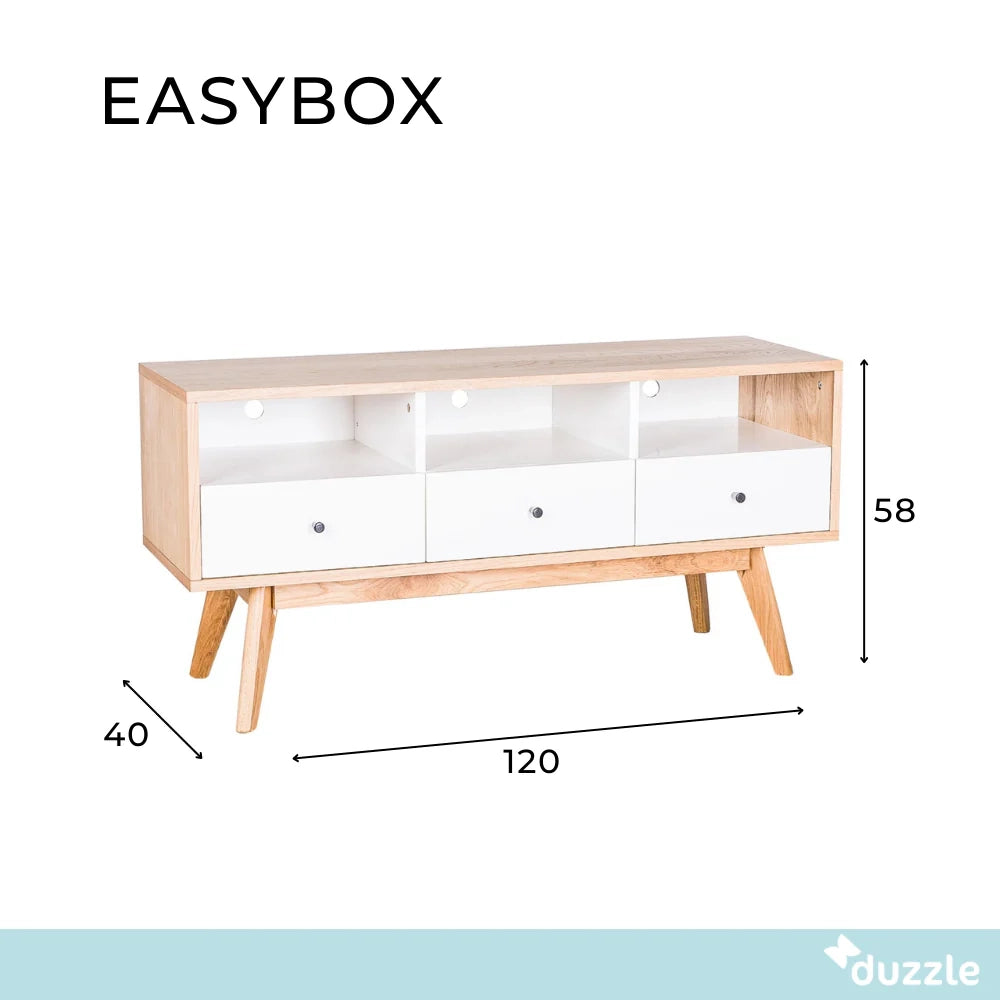 Mobile tv Easybox 3 ripiani e 3 cassetti | Duzzle
