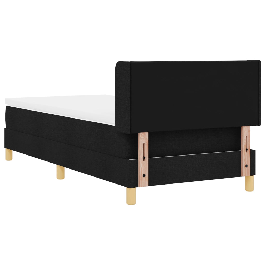 Letto Box Spring con Materasso Nero 90x200 cm
