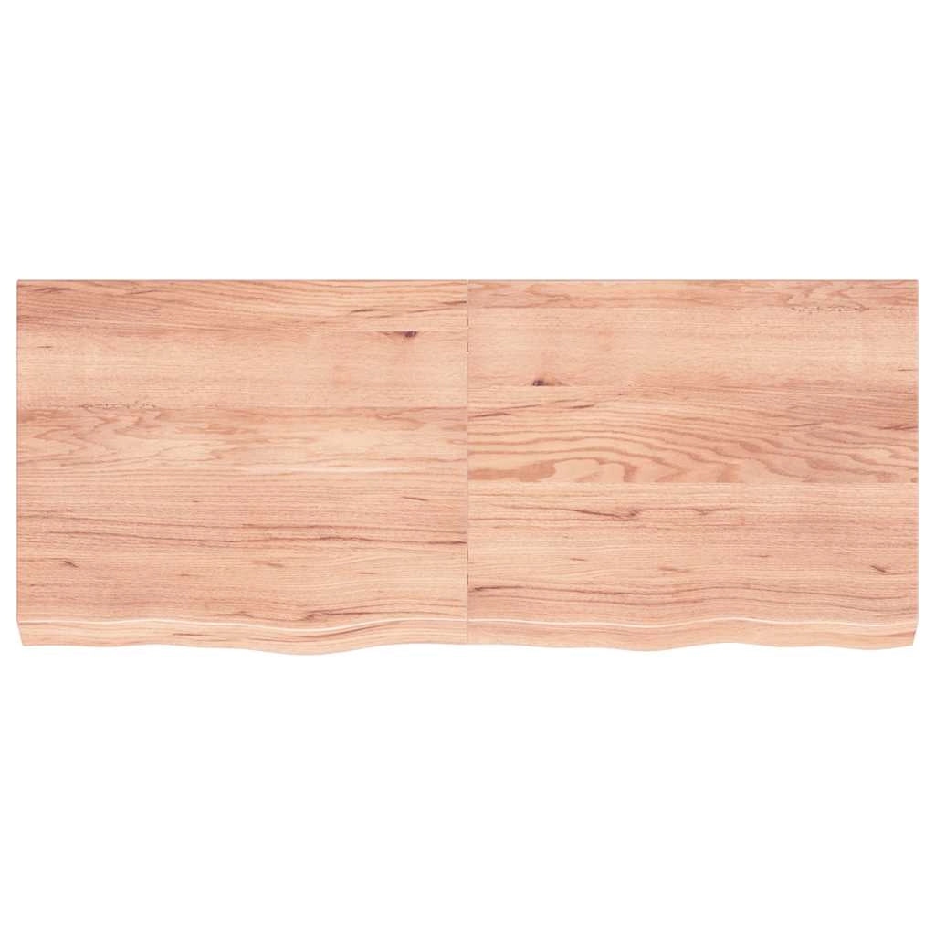 Piano Bagno Marrone 120x50x(2-6) cm Legno Massello Trattatocod mxl 95920