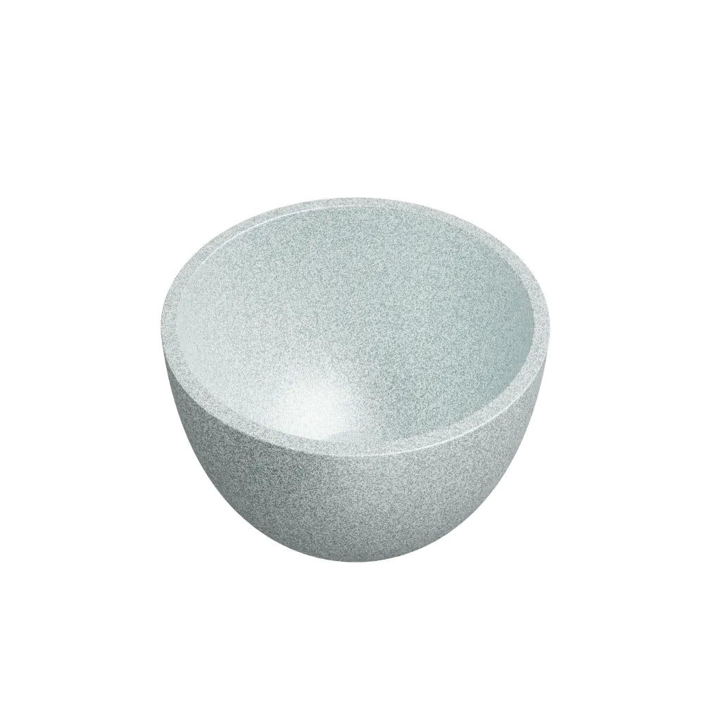 Lavabo da appoggio tondo in microcemento 22,5x15,5 cm bianco | Sevan