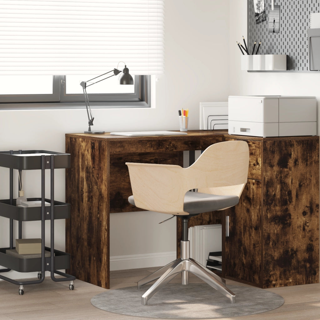 Scrivania Rovere Affumicato Legno Ingegnerizzato Media Scrivania