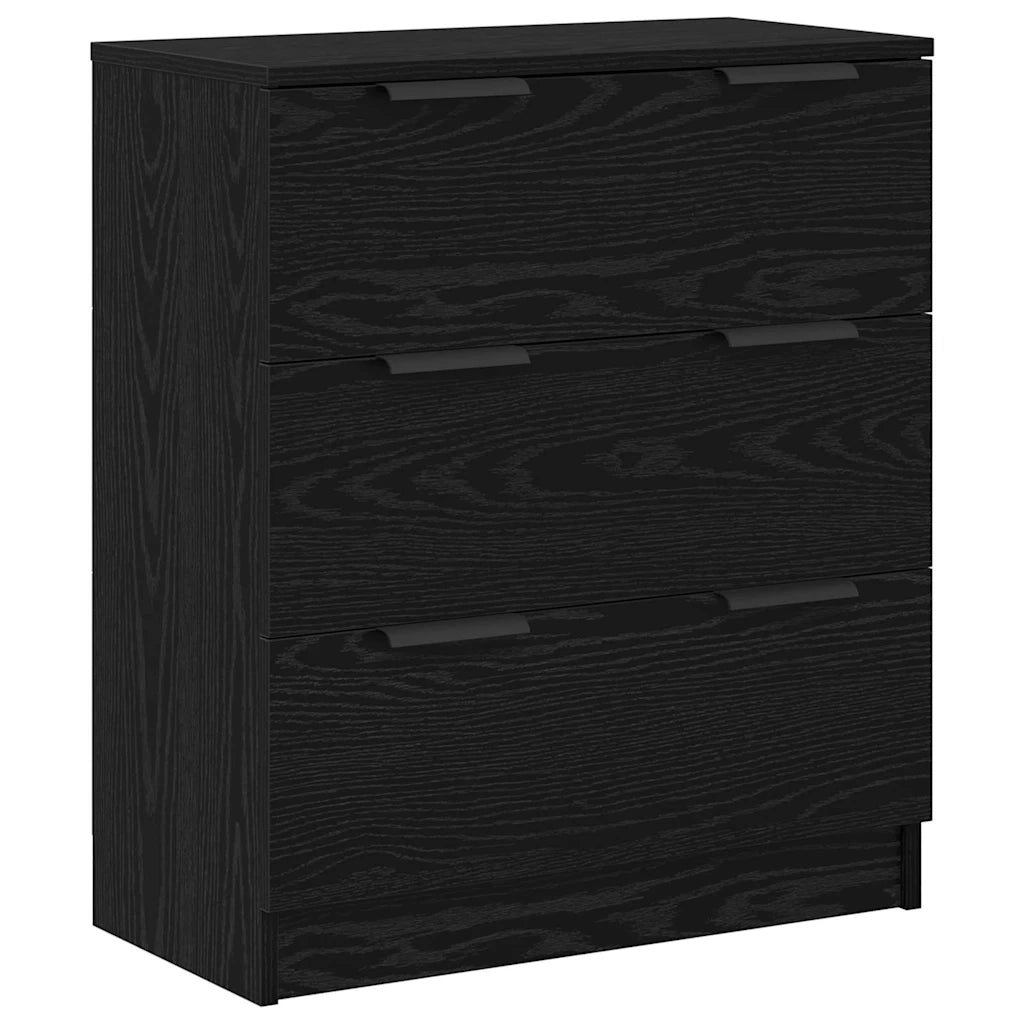 Credenza con cassetto 3 pcs Rovere Nero Legno multistrato 3332538