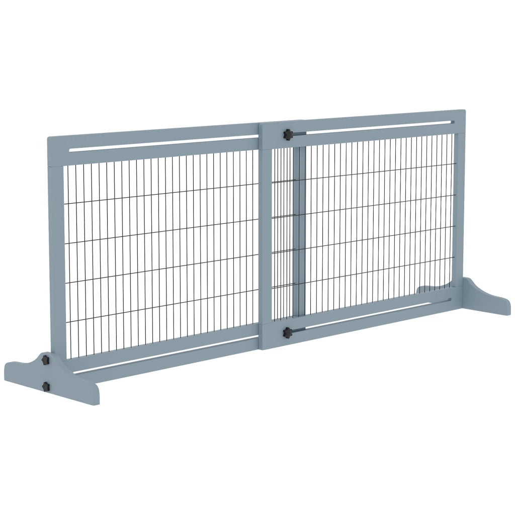 Barriera di sicurezza per cani regolabile ¨C zephmum ¨C 104-180x36x69 cm pino blu grigio