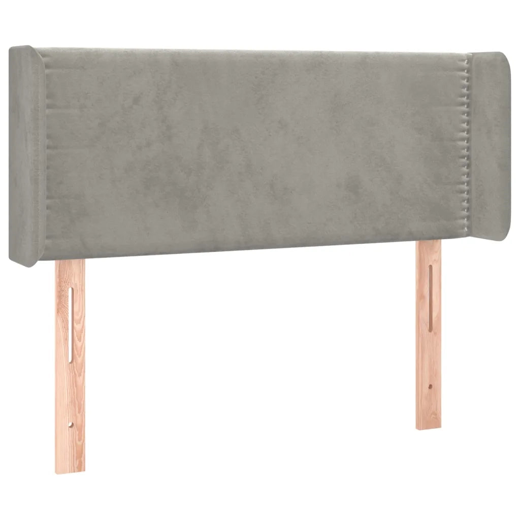 Testiera ad Orecchio Grigio Chiaro 93x16x78/88 cm in Velluto