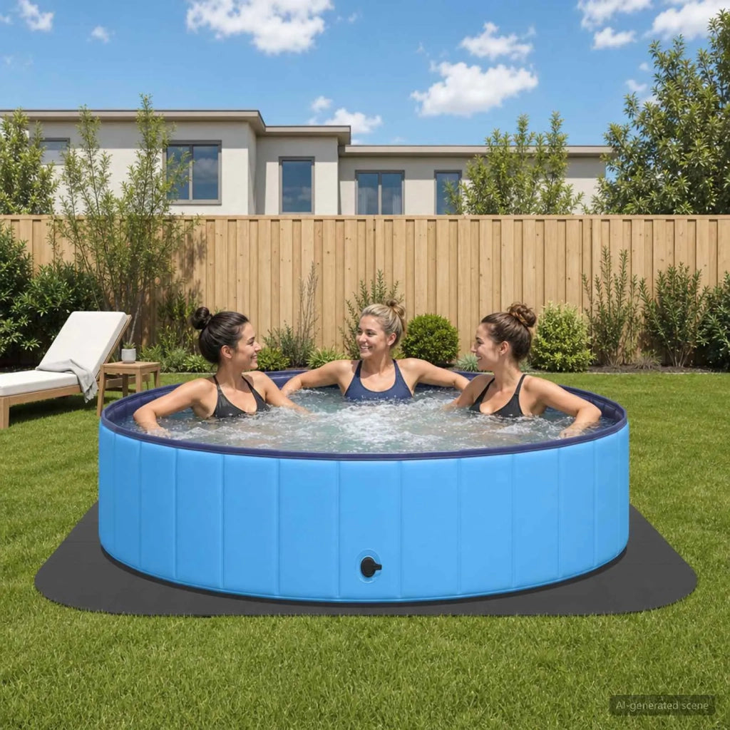 Tappetino per piscina 36 pz Ø 350 cm Rotondo Schiuma EVA Nero 42042639