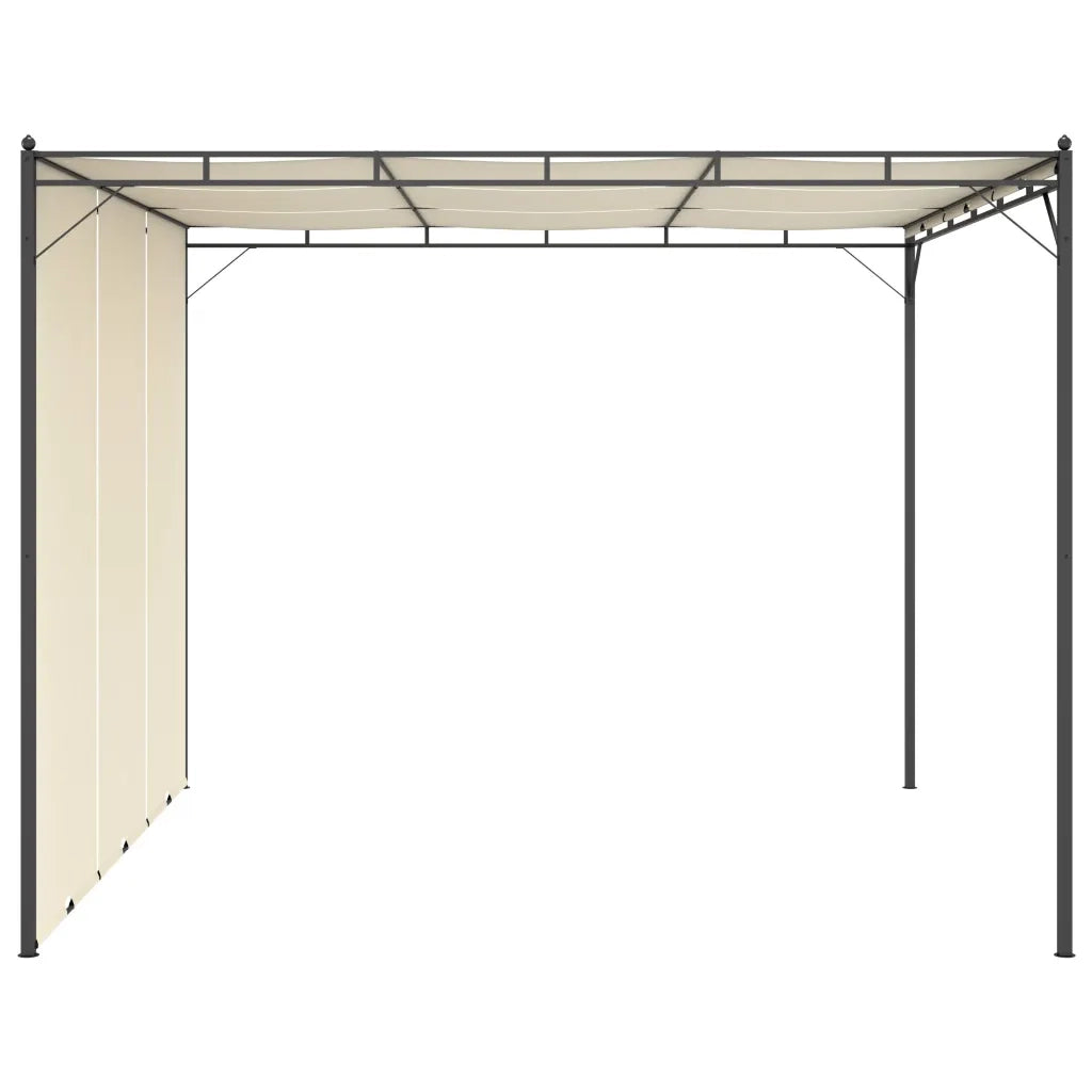 Gazebo da Giardino con Tenda Laterale 3x3x2,25m Crema cod mxl 66200