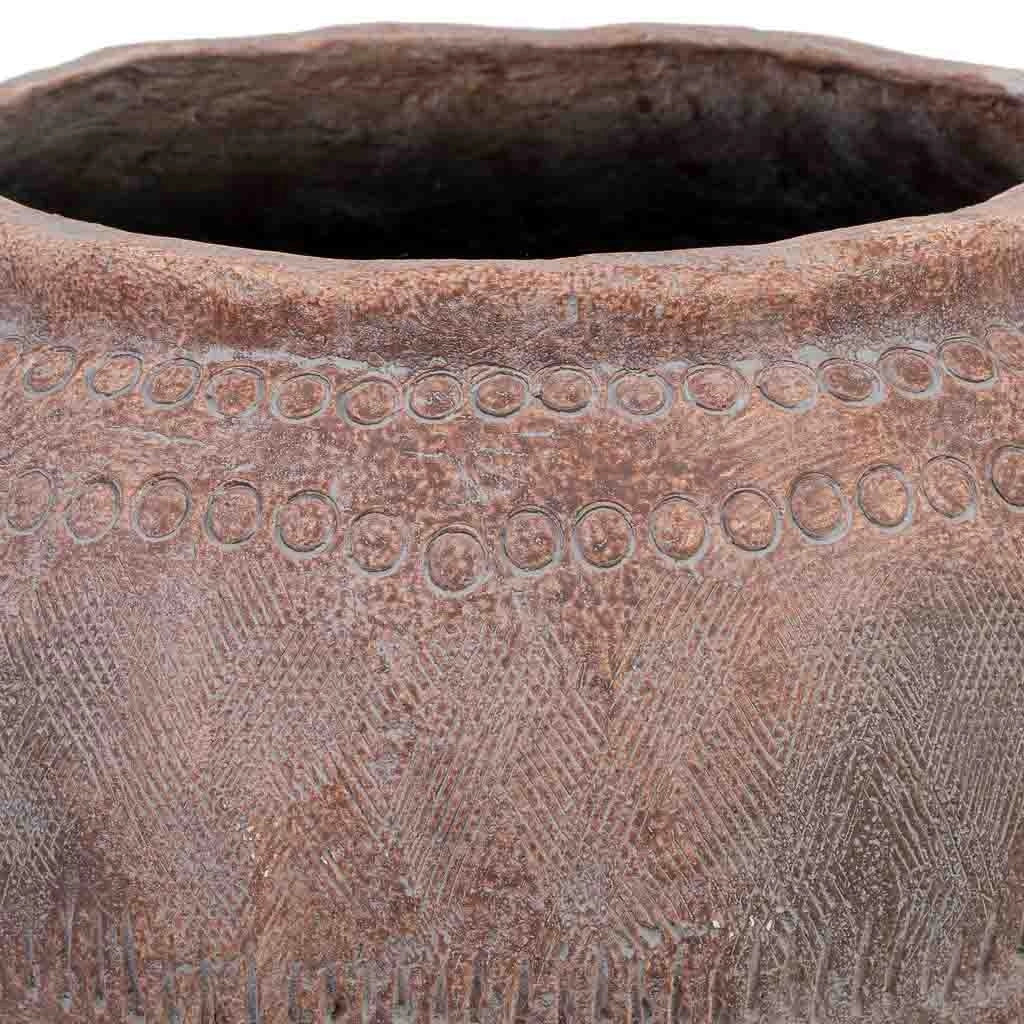 Vaso fibra di vetro marrone rossastro 33,5x33,5x31,5 cm