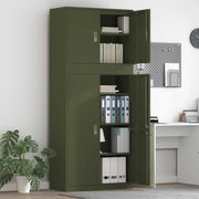Armadio 2 pz Verde Oliva 90 x 40 x 210 cm Acciaio Bloccabile 3438727