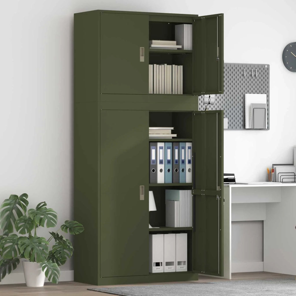 Armadio 2 pz Verde Oliva 90 x 40 x 210 cm Acciaio Bloccabile 3438727