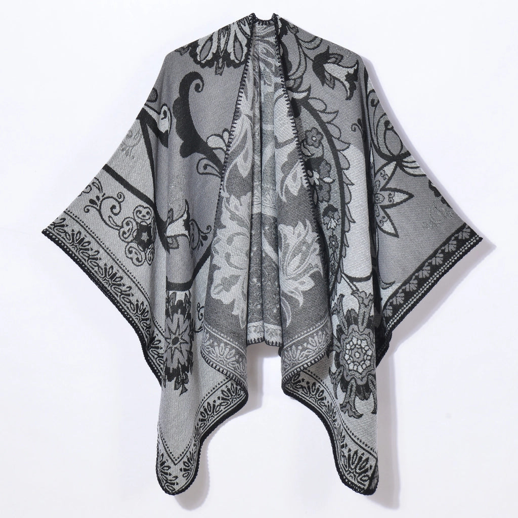 Nuovo scialle da donna in jacquard con spacco in stile retr¨°