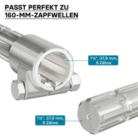 Boccola albero cardanico 160mm con attacco albero scanalato 8-32x38x6 per albero di uscita 8-32x38x6