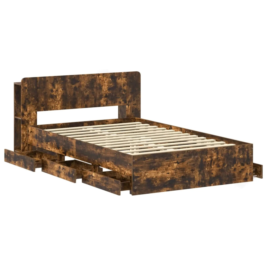Telaio del letto con storage Rovere Fumo 120 x 190 cm 3433940