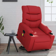 Poltrona Alzapersona Reclinabile Massaggio Rosso in Similpellecod mxl 108861