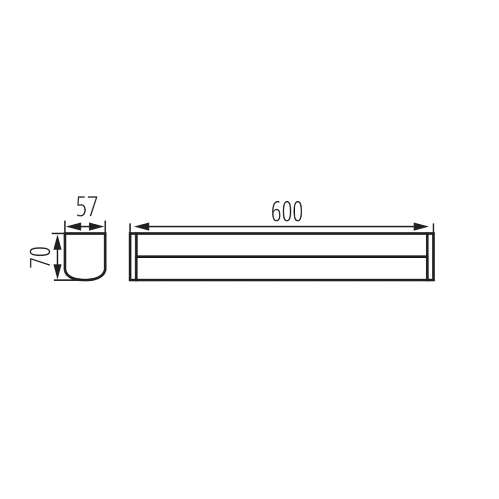Applique bagno nera 60cm LED 15W IP44 4000K Kanlux