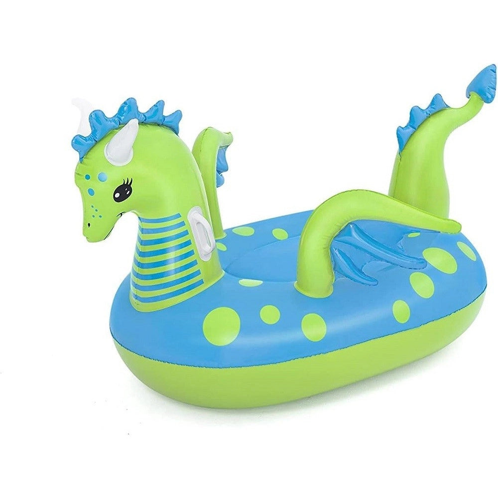 Trade Shop - Cavalcabile Gonfiabile Forma Drago Fantasy Dragon 134x142 Cm Con Maniglie 41476 -