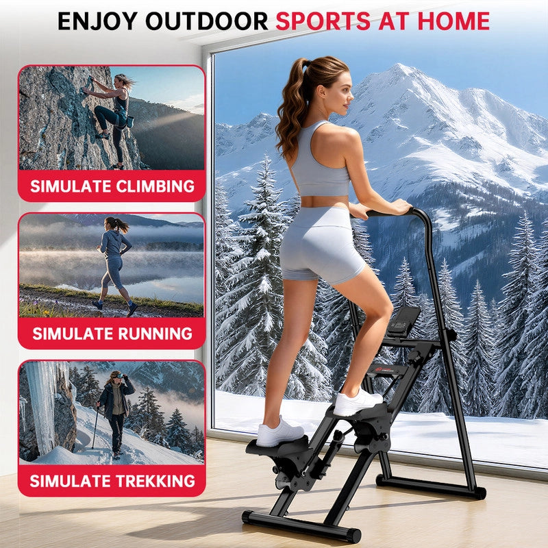Stepper per Scale Verticale con Schermo LCD,RATTANTREE Manubri Regolabili e Pedali Antiscivolo, Stepper per Scale Fitness Professionale,Portata 150 kg