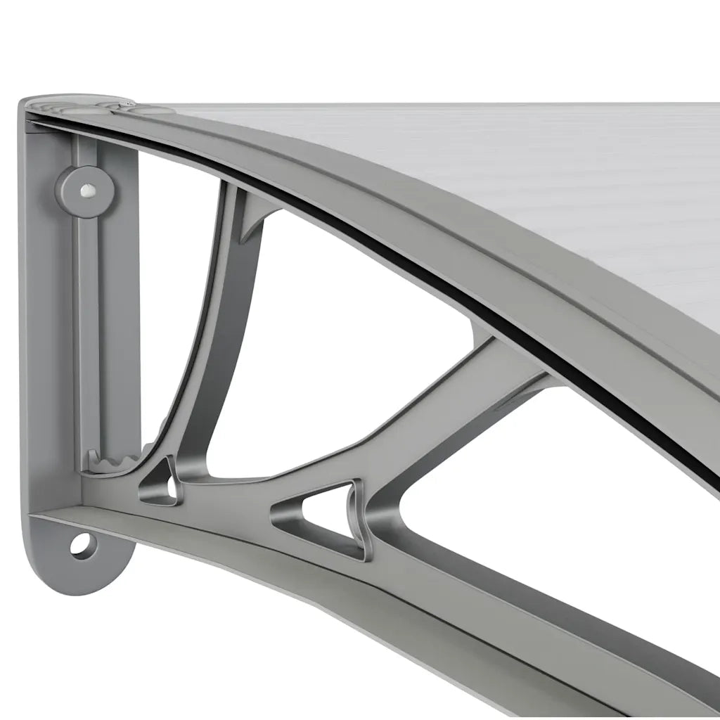 Tettoia per Porta Grigia e Trasparente 400x75 cm Policarbonato CFW9659278