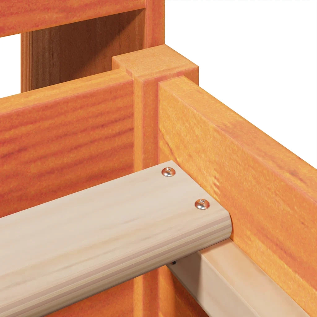 Giroletto senza Materasso Marrone Cera 100x200 cm Legno di Pino