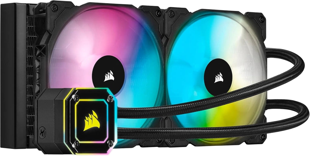 Dissipatore a Liquido 33 LED RGB CAPELLIX Ultra-Luminosi, Due Ventole PWM ML RGB da 140 mm, 400 a 2.000 RPM, Modalità Zero RPM, iCUE Commander CORE Incluso, Nero, Radiatore di 280mm