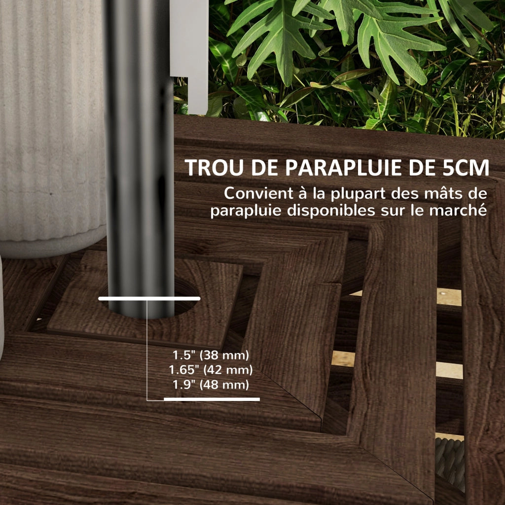 Coffre da giardino 2 in 1 con foro per ombrellone ¨C zephmum ¨C Legno