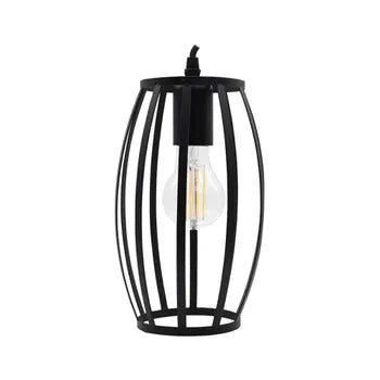 Lampadario da soffitto e27 di forma ovale nero portalampada sospensione
