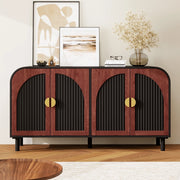 Credenza retr¨° - Zephmum- 150 cm, 4 ante, ripiani regolabili, chiusura soft