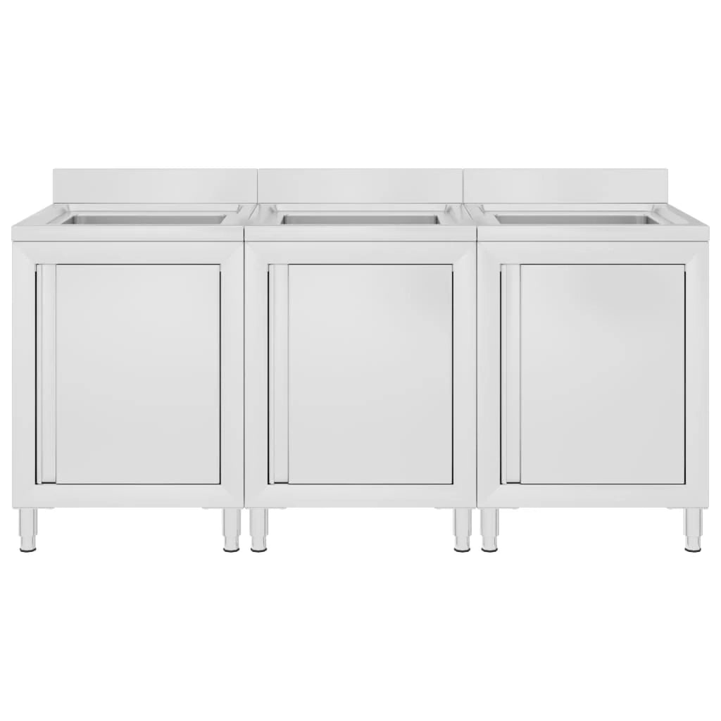Set di 3 lavelli da cucina professionali 96 cm acciaio inox 02_0000726