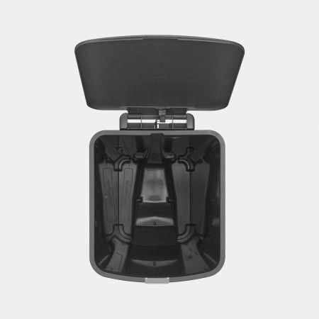 Brabantia 800023 StepUp Pattumiera a Pedale 40L con Porta Etichette a Click e Chiusura Soft-Stop colore Grigio Scuro