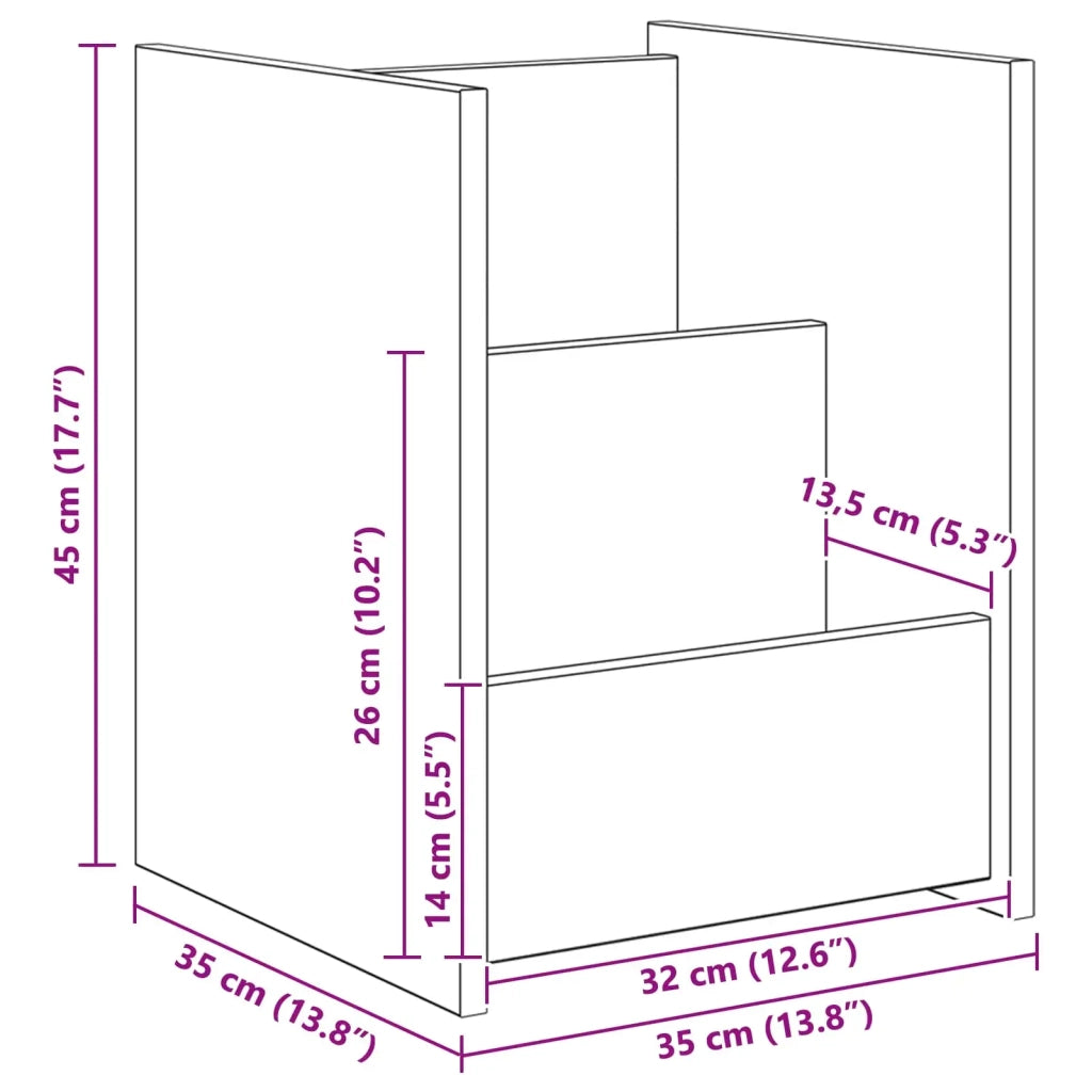 Scaffale per riviste Bianco 35 x 35 x 45 cm Legno multistrato 890864