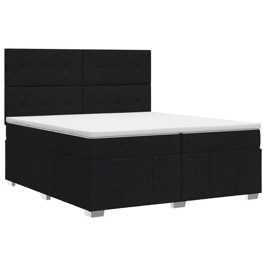 Letto box spring con materasso Nero 200 x 200 cm Tessuto 3454220