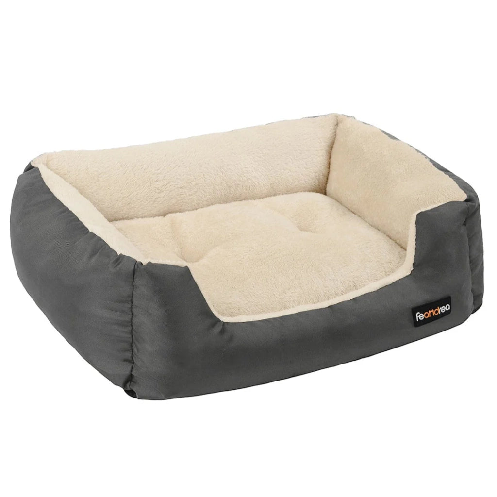 Cuccia per cani con cuscino reversibile 65 x 55 x 20 cm grigio scuro 12_0001205