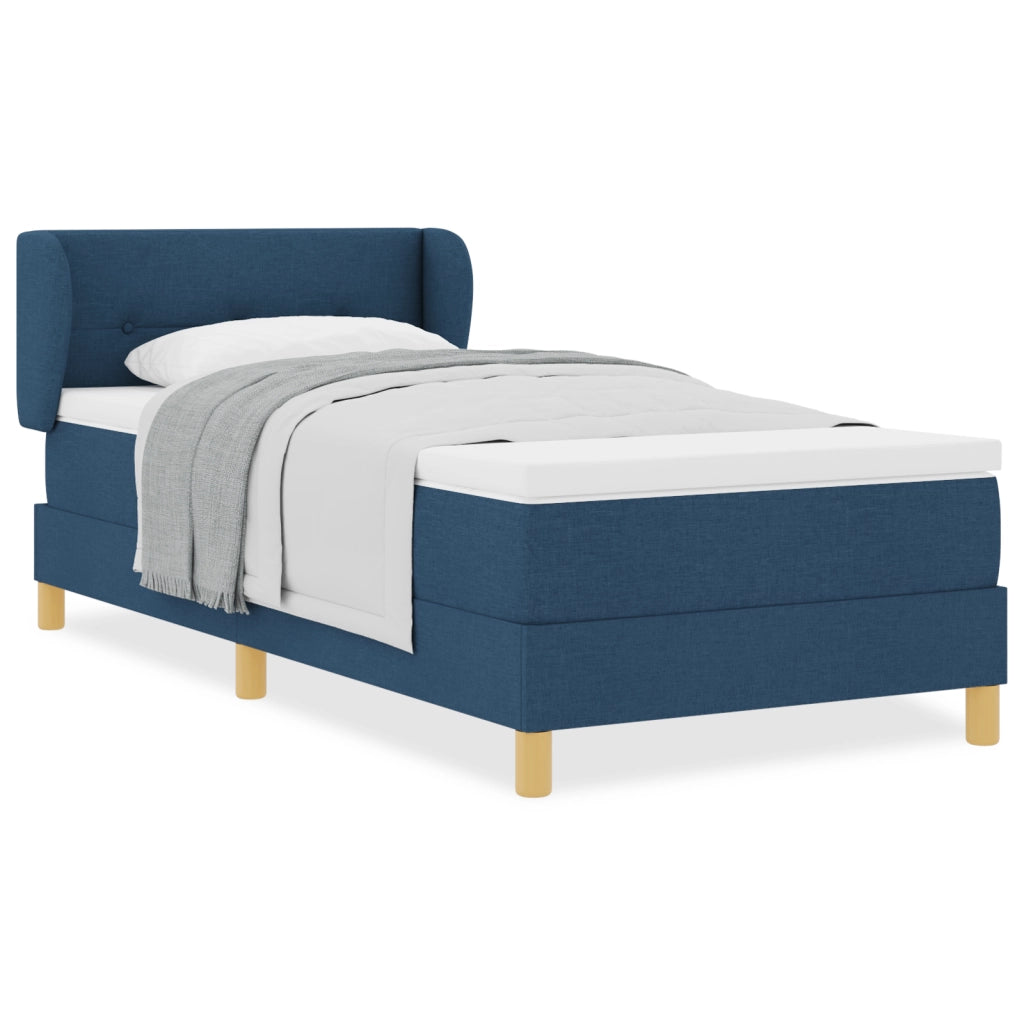 Letto a molle con materasso  Blu 90x190 cm Tessuto