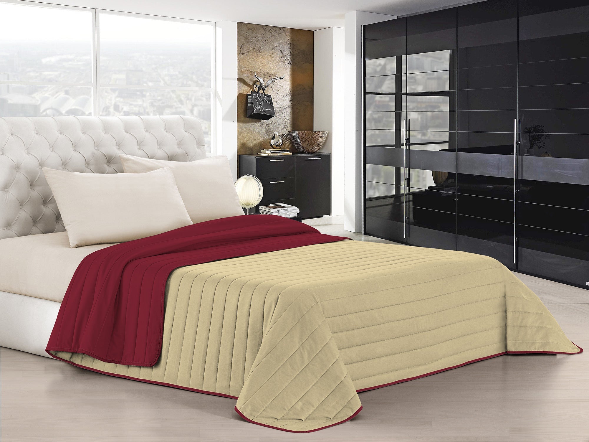 Trapuntino Doubleface Matrimoniale 100gr Bordeaux/Panna