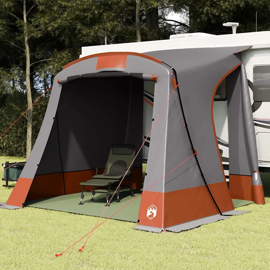 vidaXL Tenda Grigio e Arancione e Nero 285 x 255 x 245 cm Poliestere