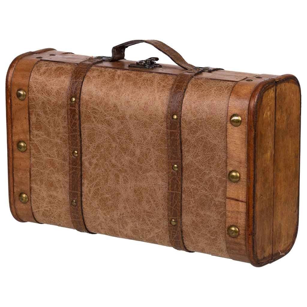 Valigia in legno marrone 38x23x13h cm